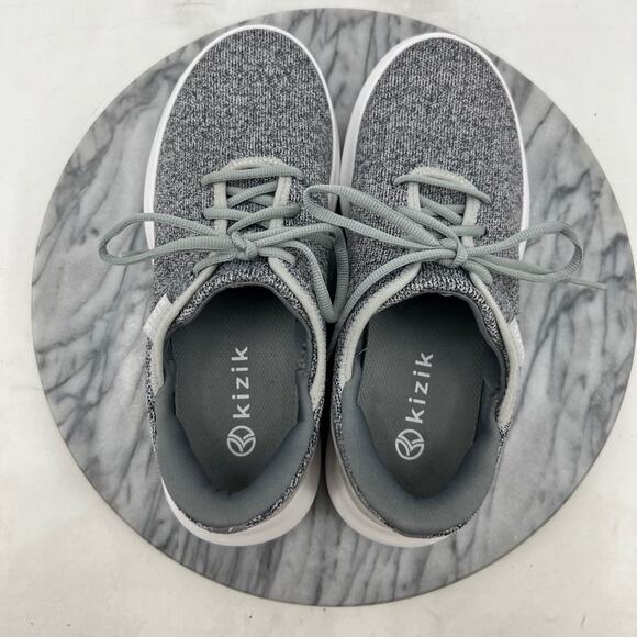 Kizik Womens 8.5 Shoes Grey Madrid Eco Knit Sneakers Lace Up Low Top Comfort - Picture 9 of 13